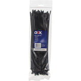 OEX Black Nylon Cable Ties - 4.8mm x 300mm - 100 Pc