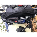 Giant Loop Zigzag Handlebar Bag fitted to bike, open