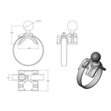 RAM Strap Hose Clamp Ball Base