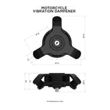 Quad Lock Vibration Dampener measurements from two angles