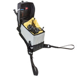 Giant Loop Tank Bag Dry Pod inside the tank bag, open with gear displayed