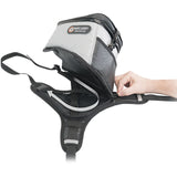 Giant Loop Fandango Pro Tank Bag unzipped showing easy fuel tank access