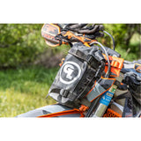 Giant Loop Fender Bag fitted to headlight casing shield