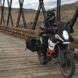 Giant Loop Pannier Pockets on the bike on the trails