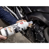IPONE 10.4 Semi Synthetic 10W40 in use as a rider tops up the oil