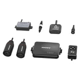 INNOVV K3 Motorcycle Front And Rear Camera System laid out on display