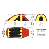 Hilleberg Nallo 3 Tent (Green) dimensions