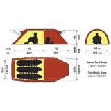 Hilleberg Nammatj 3 GT Tent ( Green) dimensions