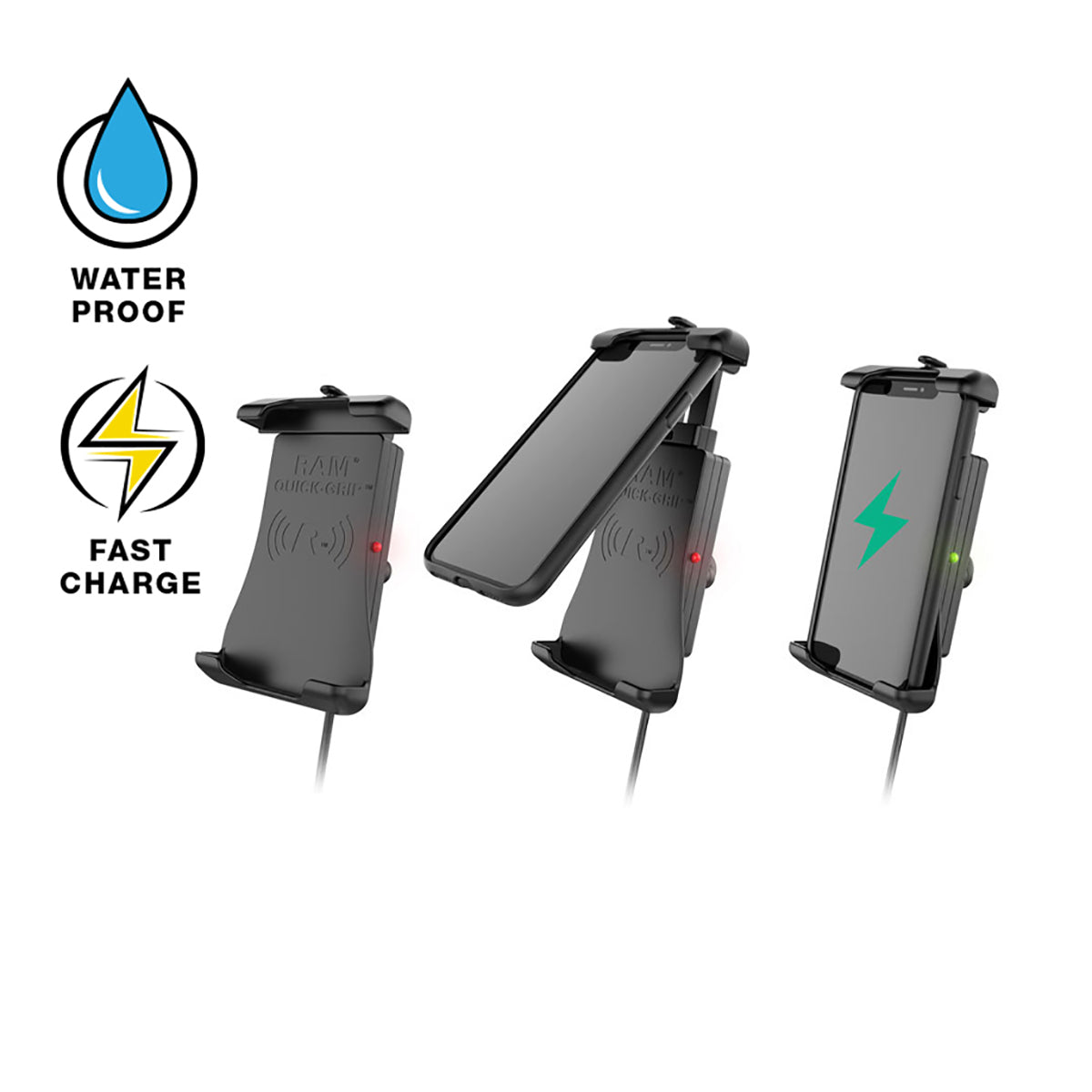 RAM Quick-Grip Waterproof Wireless Charging Holder – Motomox