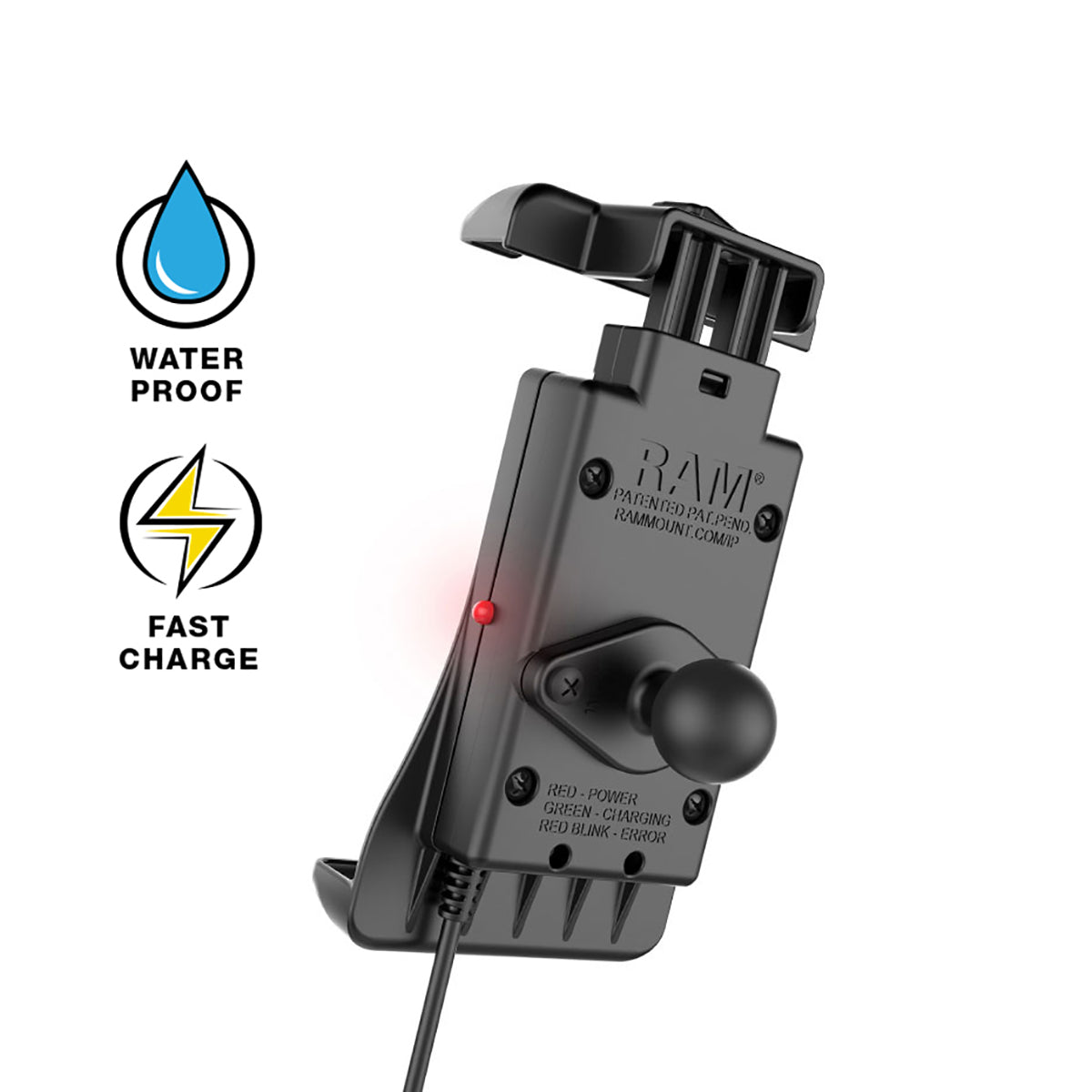 RAM Quick-Grip Waterproof Wireless Charging Holder – Motomox