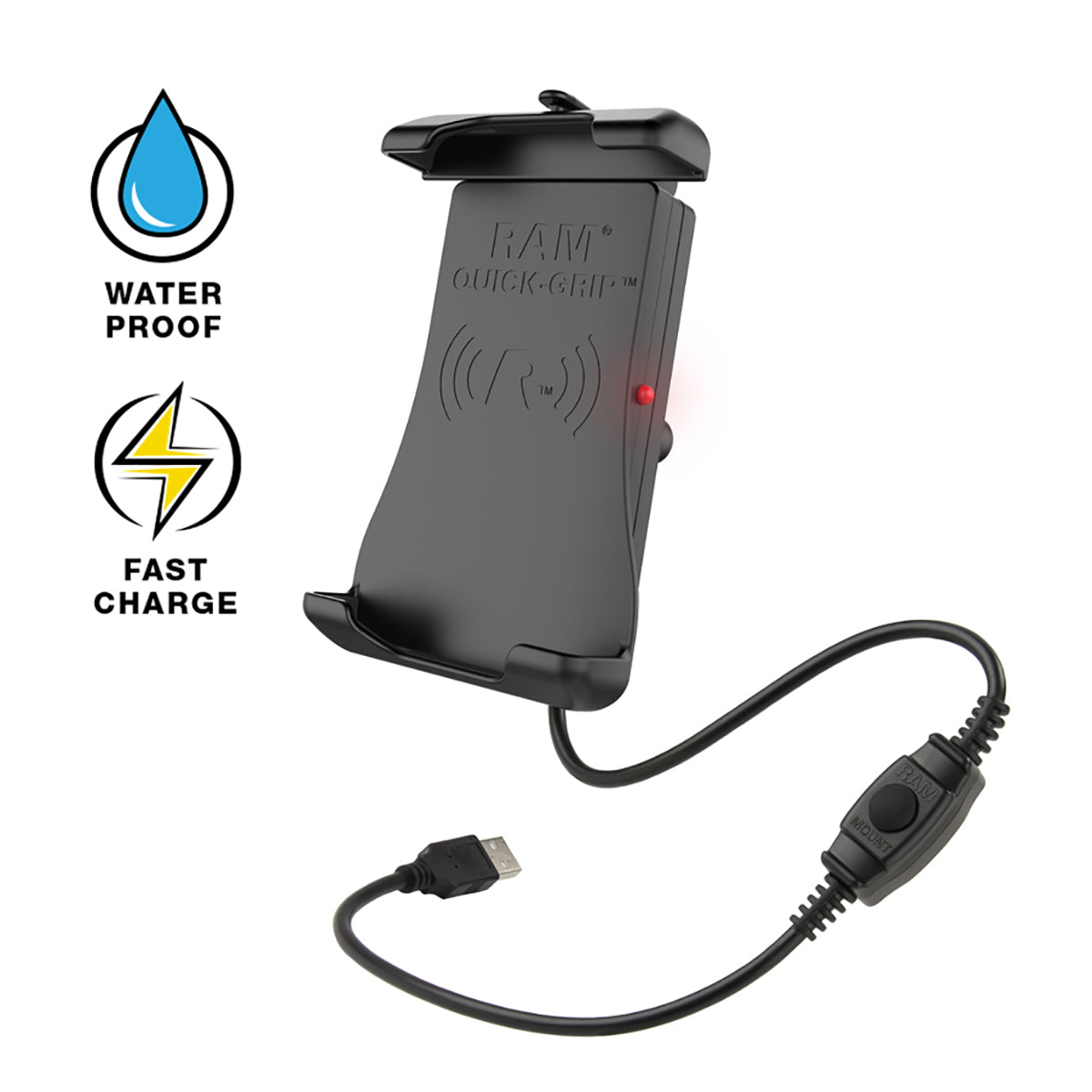 RAM Quick-Grip Waterproof Wireless Charging Holder – Motomox