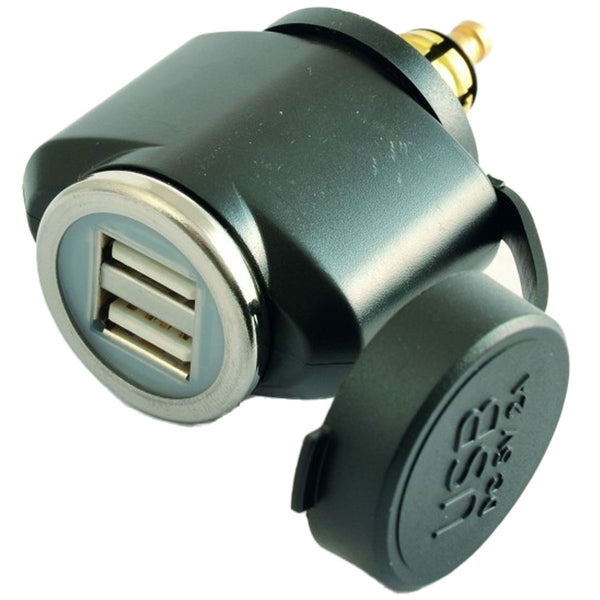 TecnoGlobe DIN Socket Dual USB Charger Adapter for phone / GPS