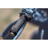 TecnoGlobe Heated Motorcycle Grips Gold Premium fitted to bike
