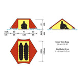 Hilleberg Anaris Tent (Green) dimensions
