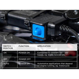 Waterproof 12V To USB Smart Adaptor Switch Positions