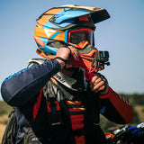 Gripper GoPro Helmet Mount being adjusted