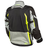 Klim Badlands Pro Jacket (series #3) hi vis and grey rear view