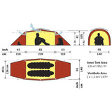 Hilleberg Tarra Tent (Green) dimensions