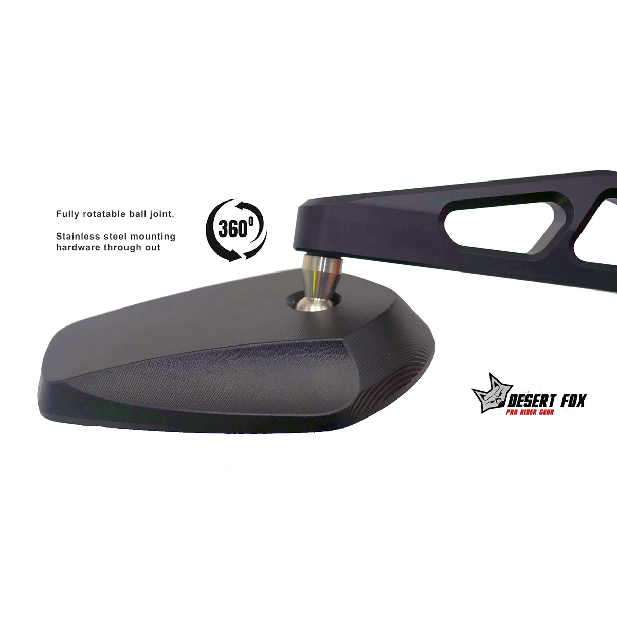 Desert Fox Pro Aluminium Folding Motorcycle Mirror Set