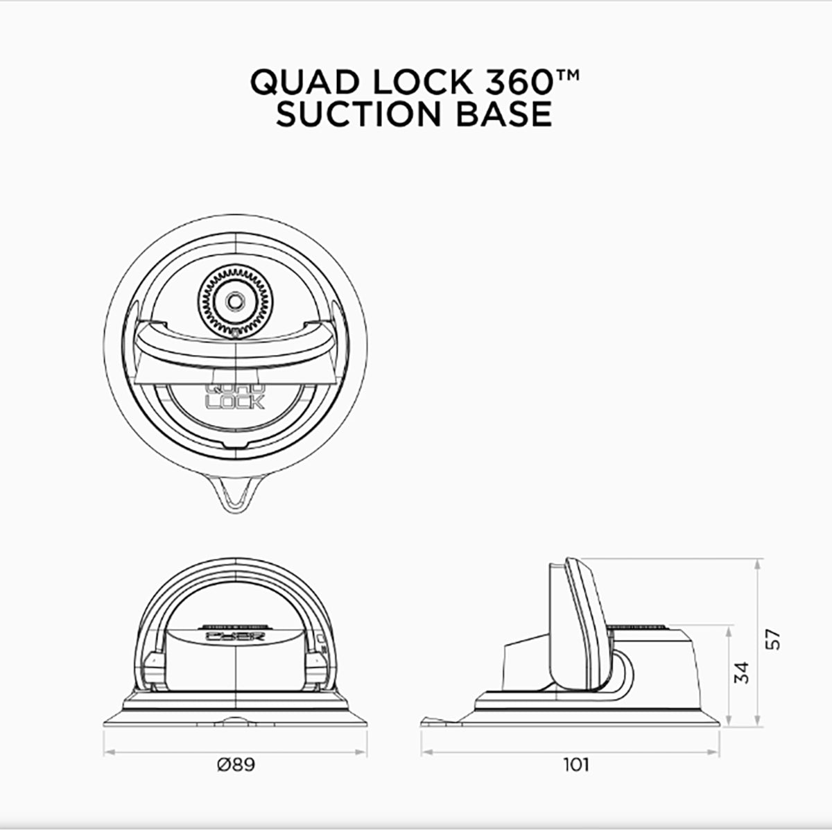 Quad Lock Suction Base