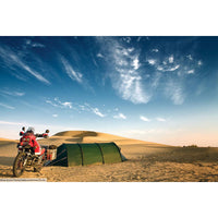 Hilleberg Keron 3 GT Tent (Green) in use on a motorcycle trip