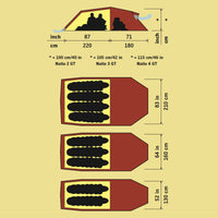 Hilleberg Nallo 3 GT Tent (Green) dimensions