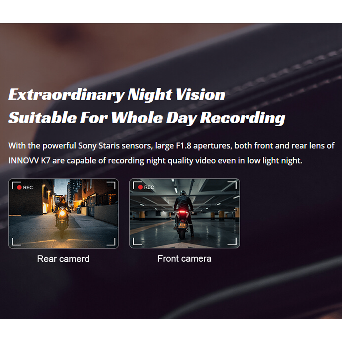 INNOVV K6 Motorcycle Front and Rear Camera