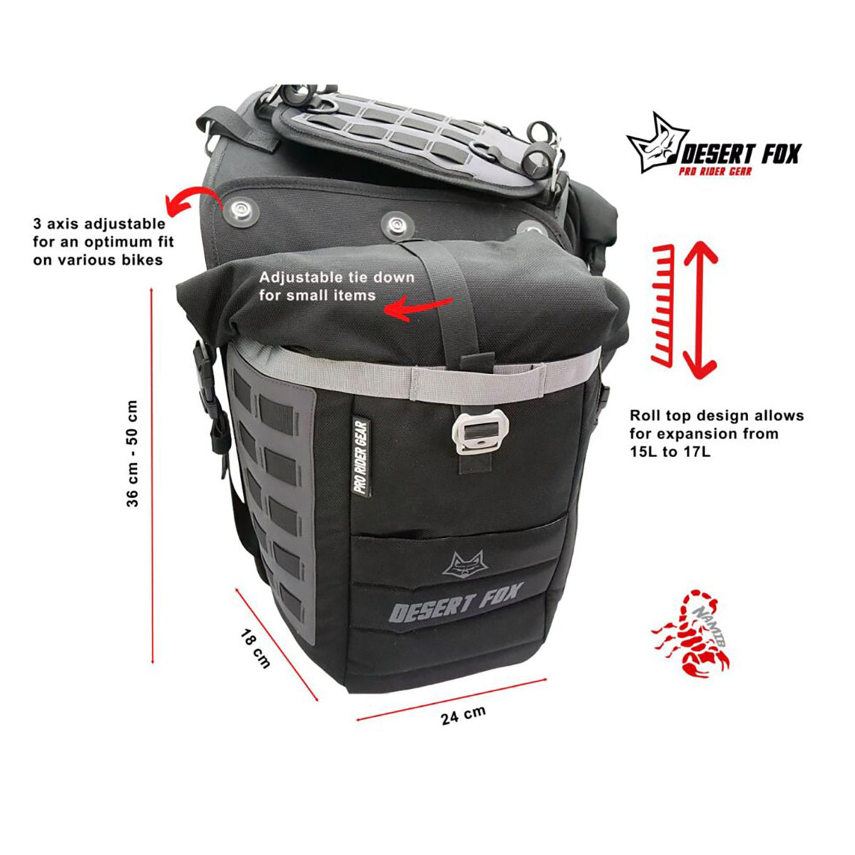 Desert Fox Namib Rackless Pannier System