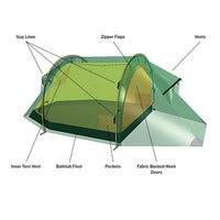 Hilleberg Nammatj 2 Tent (Green) cutaway