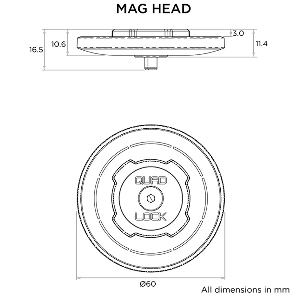 Quad Lock MAG Head (Car/Desk)