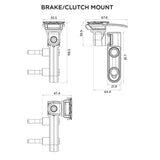 Quad Lock Clutch Brake Perch Mount diagram with measurements