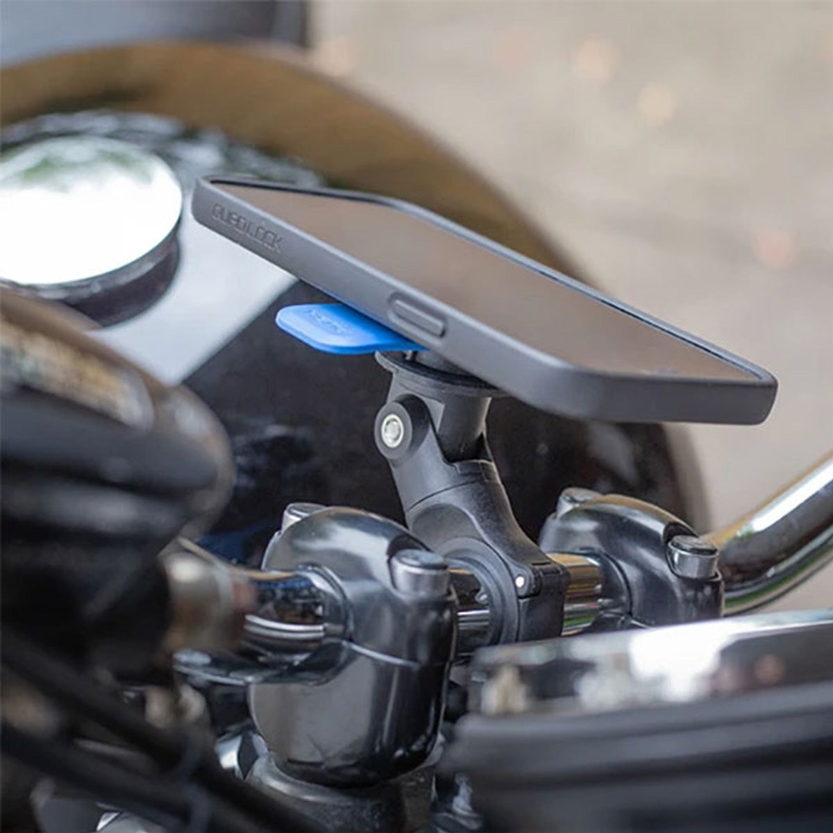 Quad Lock Motorcycle Knuckle Adaptor in use