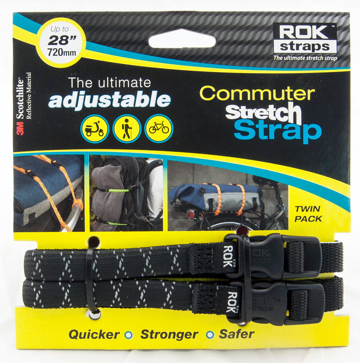 ROK Strap Commuter Adjustable with Loops 720mm  (Set of 2)