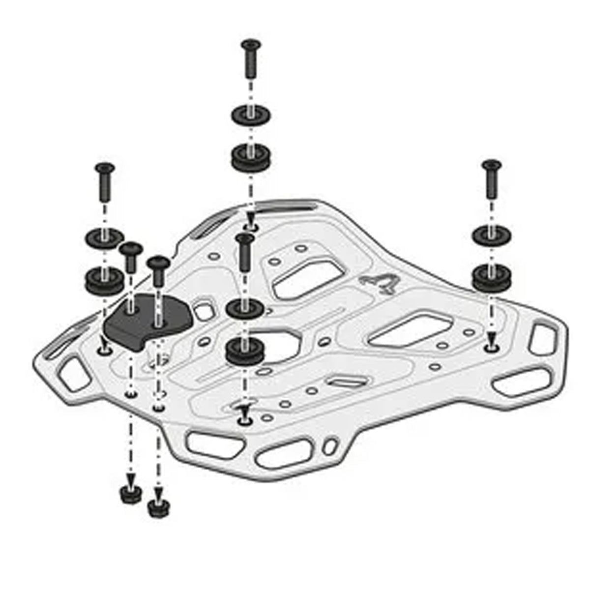 SW Motech Rear Carrier Rack Yamaha Tenere 700  cutaway