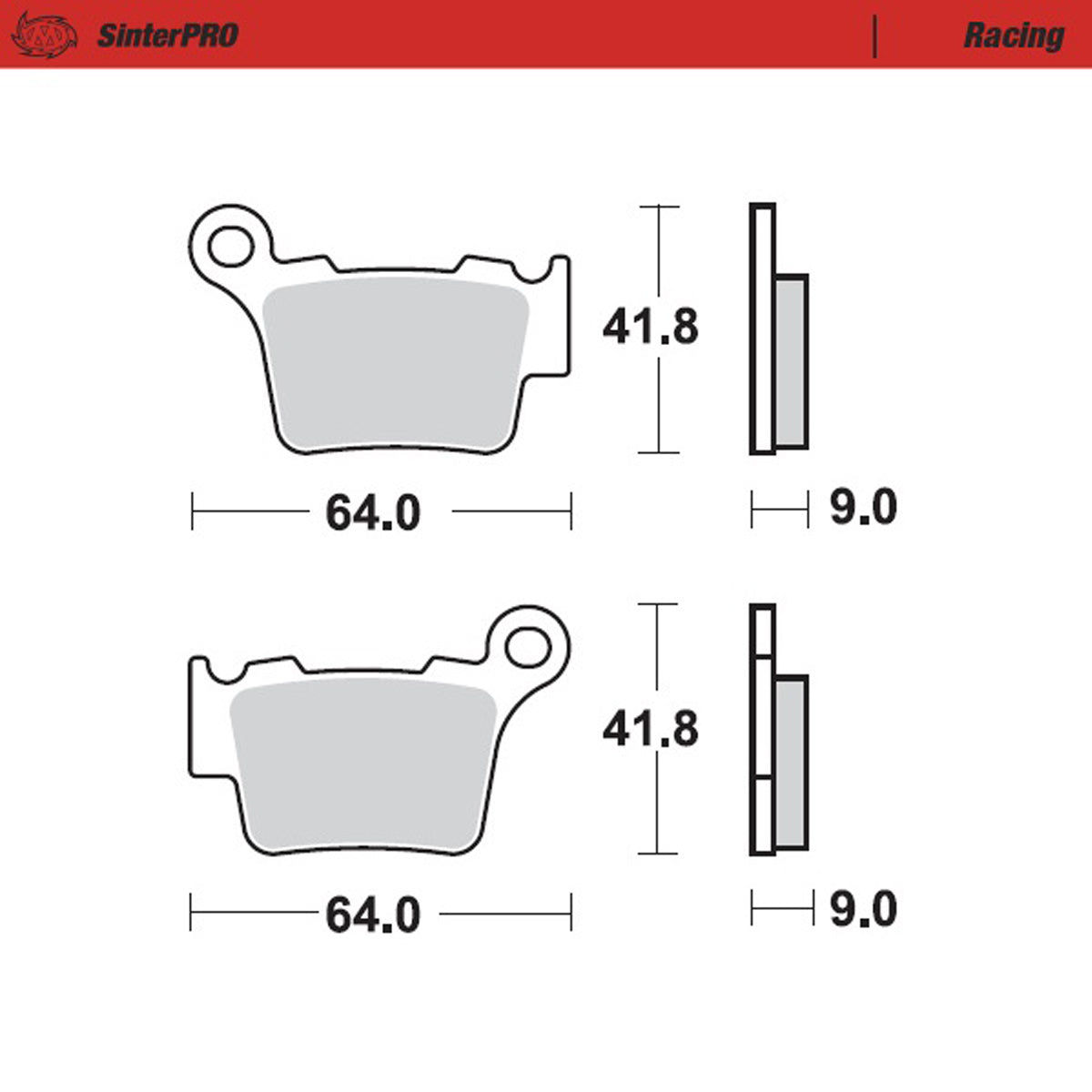 Rear Brake Pads 094411 SinterPRO GasGas, Husa, Husq, KTM, Sherco, SWM