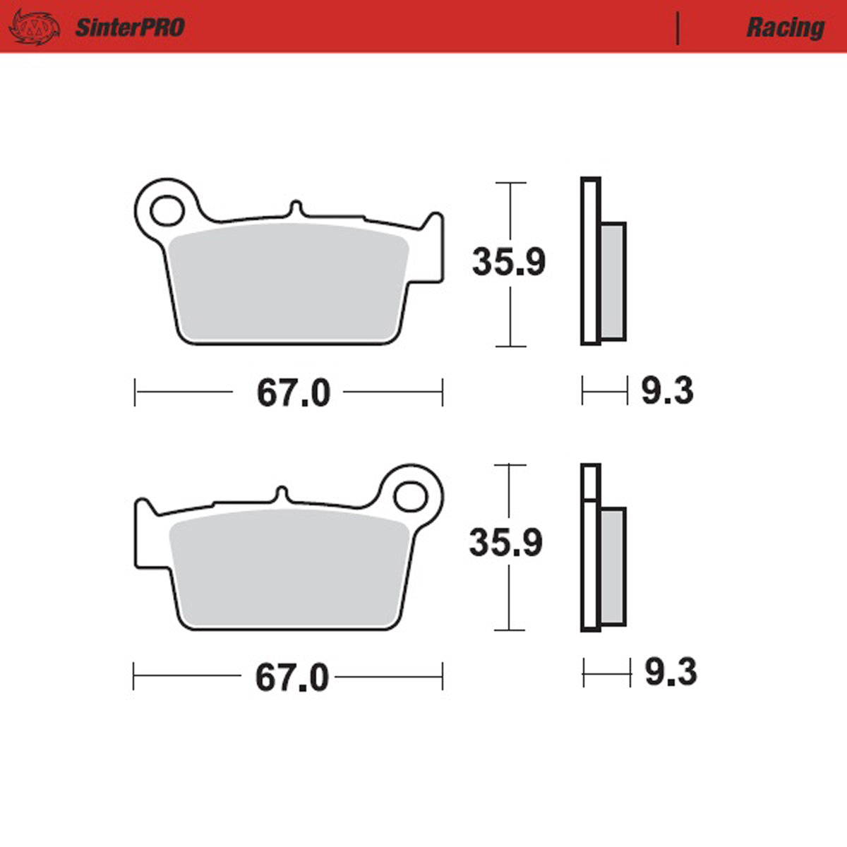 Rear Brake Pads 094511 SinterPRO Aprilia, Beta, GasGas, Kawa, Suzuki, TM, Yama