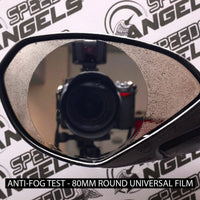 Water Repellent / Anti Fog Motorcycle Wing Mirror Protectors: Universal 80mm Circle