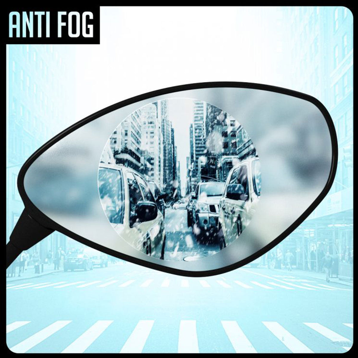 Water Repellent / Anti Fog Motorcycle Wing Mirror Protectors: Universal 100 x 60 mm Oval