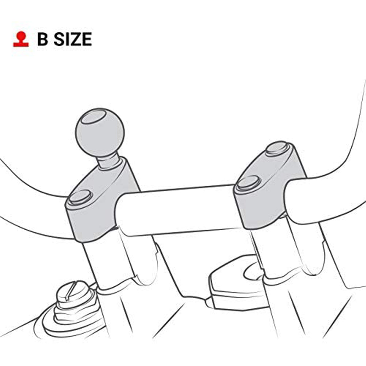RAM Motorcycle Handlebar Clamp Base with M8 Bolts