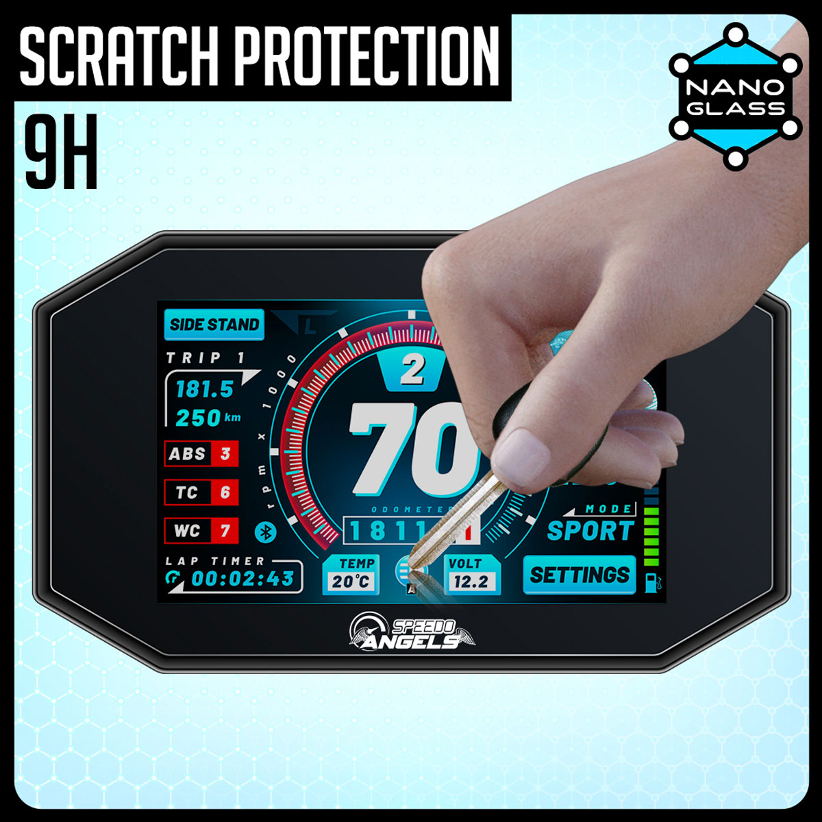SUZUKI V-STROM 650/1000 2017+ NANO GLASS Dashboard Screen Protector + X2 fitting kits