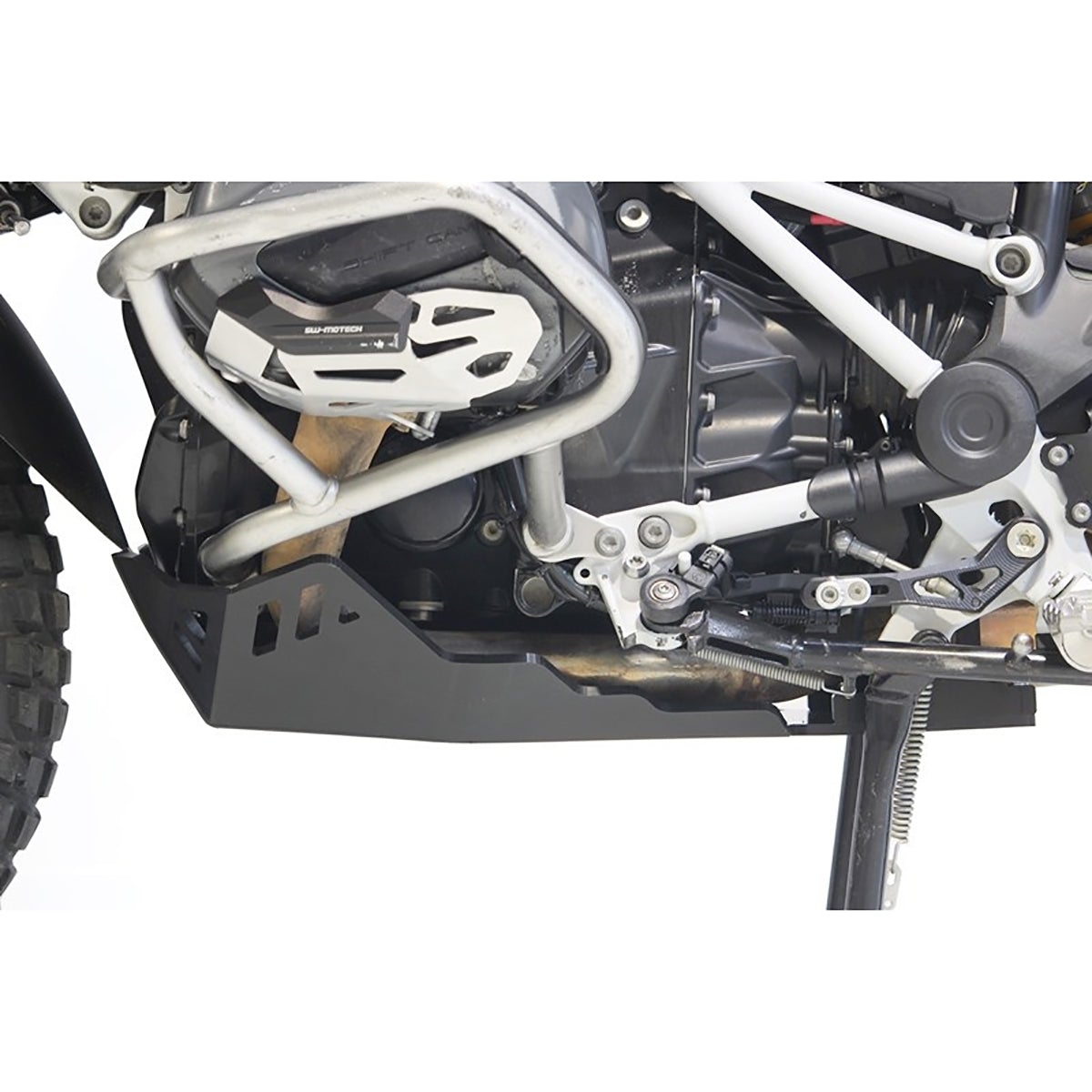 BMW Bash Plate AX1600 BLK - R1250GS/GSA 19-21 fitted to motorcycle