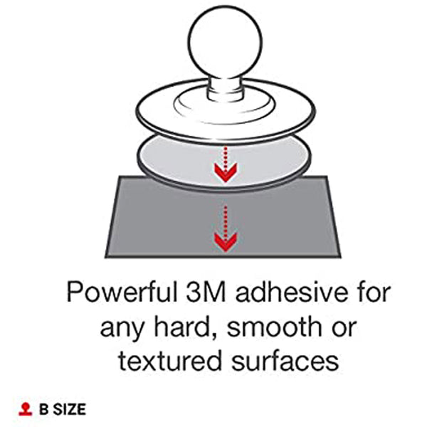 RAM Mounts Adhesive Ball Base - B Size 1 Inch Ball With Flex Adhesive For Dash Mounting