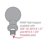 RAM Ball Adapter with M10 X 1.5" Threaded Post