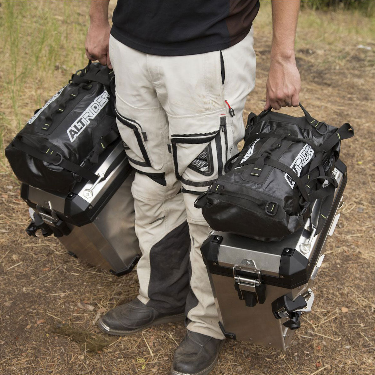 AltRider SYNCH Dry Bag fitted to hard pannier luggage