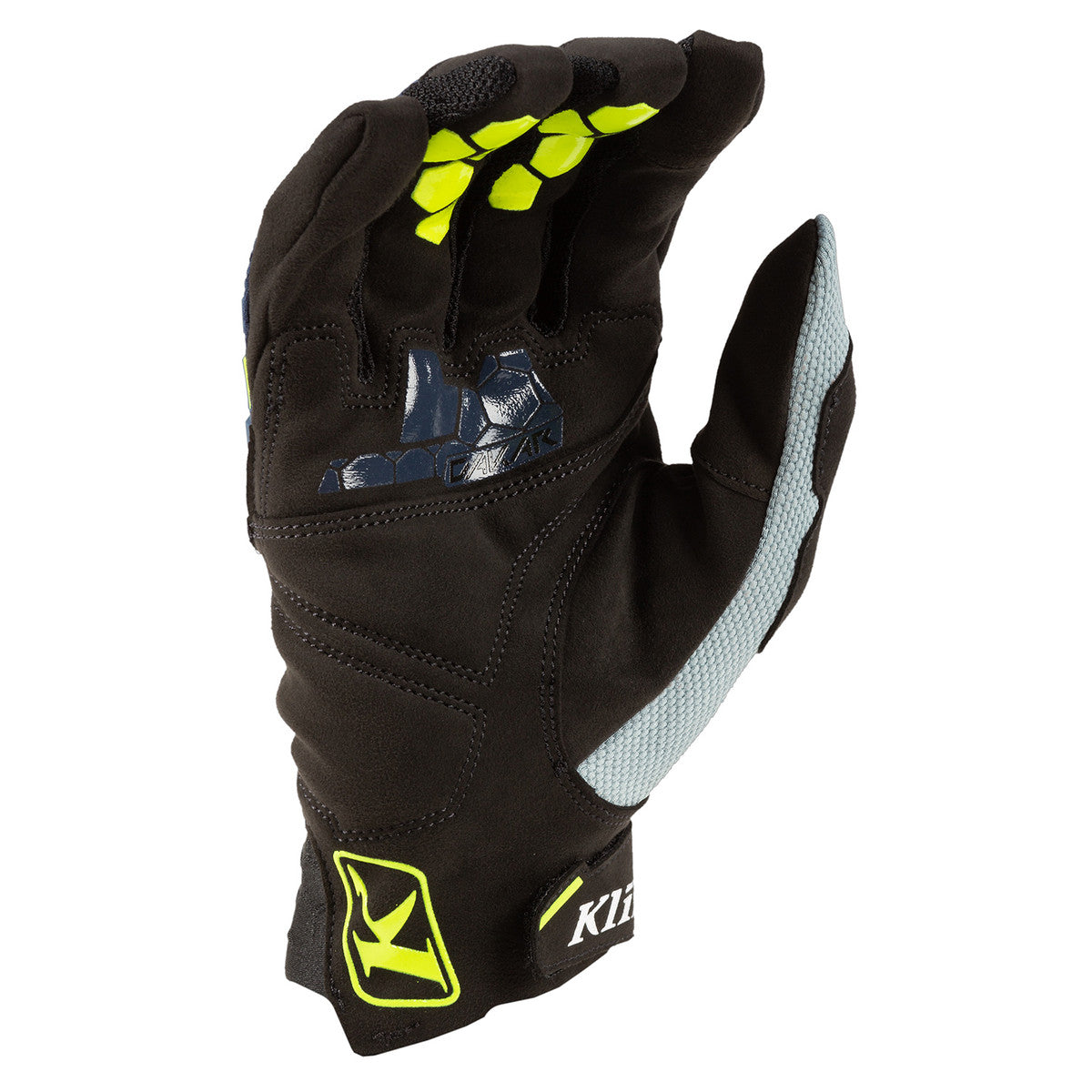 Klim Dakar Gloves (series #4) in vivid blue palm view