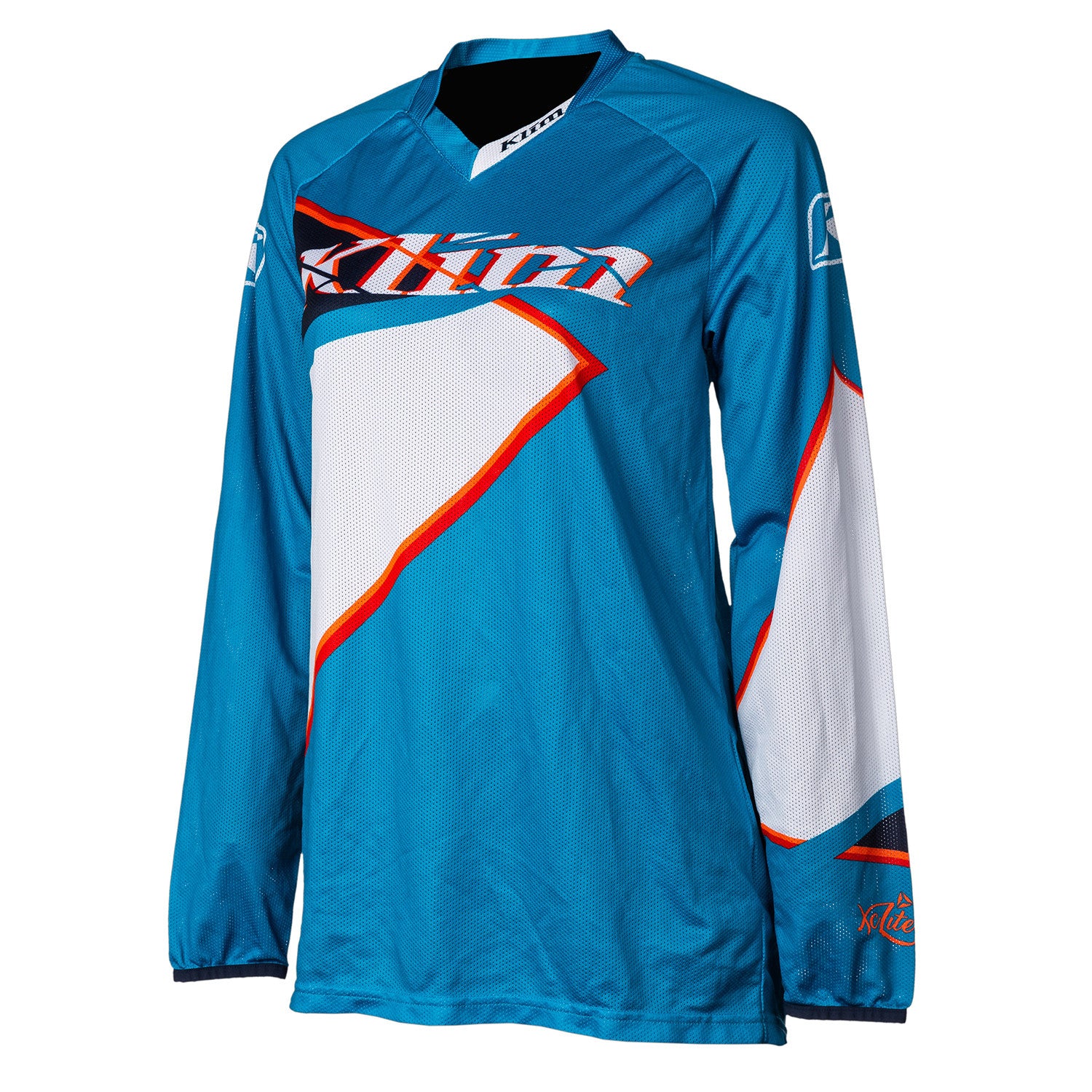Klim Women's XC Lite Jersey - blue and orange front view