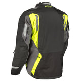Klim Badlands Pro Jacket yellow hi vis and black, rear view