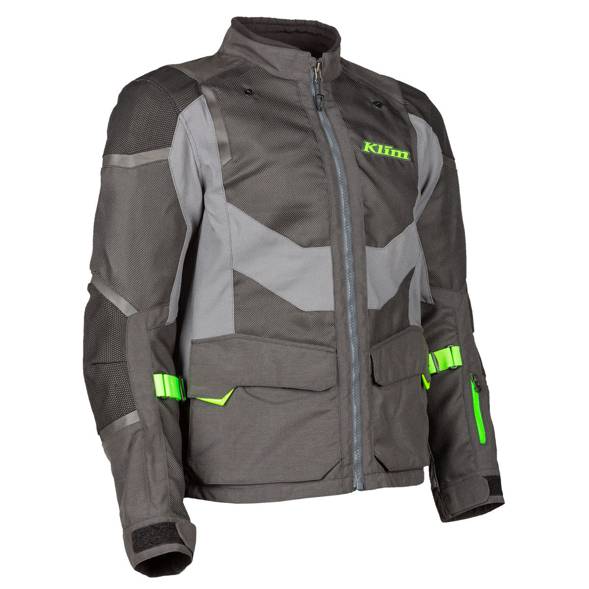 Klim Baja S4 Jacket grey and hi vis front angle