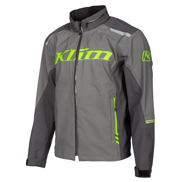 Klim Enduro S4 Jacket front view - grey and lime