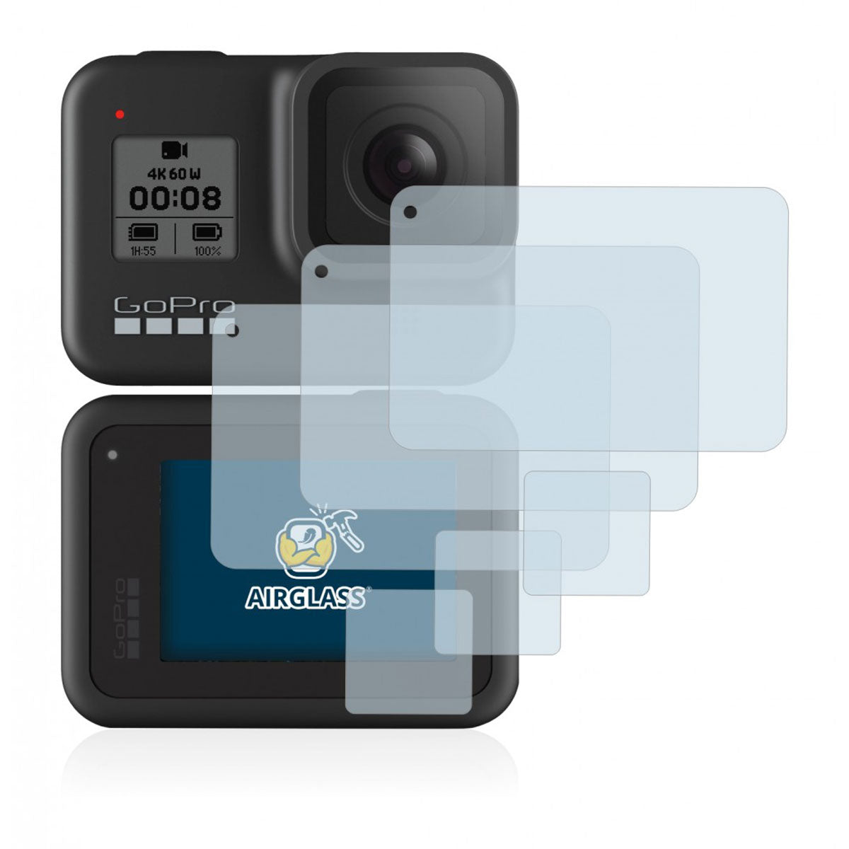 BROTECT AirGlass Screen Protector GoPro Hero 8 Black 3 Pack